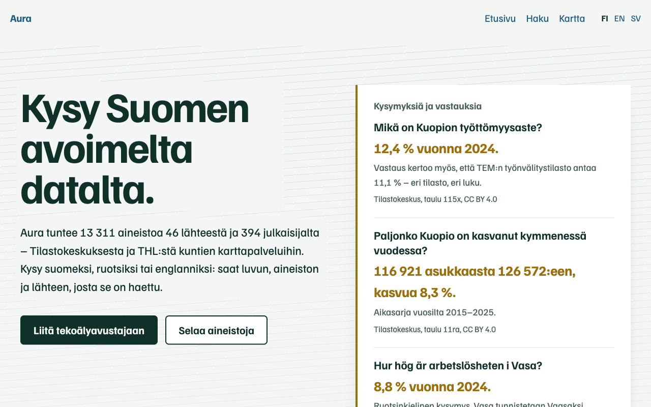 Auran etusivu